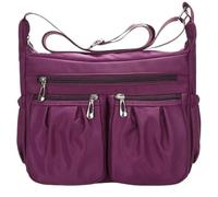 Crossbody Bag for Women Waterproof Shoulder Bag Nylon Casual Travel Purses and Handbags Lightweight Work Bag(Purple)