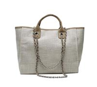 Crossbody Bags For Women Beach Canvas Hand, Initial Beach, Birthday, Chain Hand, Christmas Bridal (Khaki)