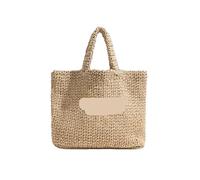 Crossbody Bags For Women Beach Women's Large Capacity Straw Hand, Woven Beach, Casual Tote (Khaki)
