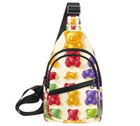 Crossbody Bags for Women Men Colorful Gummy Bears (1) Sling Bag Bakpack Casual Chest Bag with Convertible Shoulder Strap