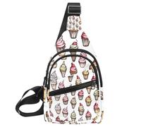 Crossbody Bags for Women Men Cute Sweet Dessert ice Cream (1) Sling Bag Bakpack Casual Chest Bag with Convertible Shoulder Strap