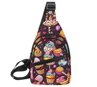 Crossbody Bags for Women Men Cute Sweet Dessert ice Cream Sling Bag Bakpack Casual Chest Bag with Convertible Shoulder Strap