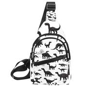 Crossbody Bags for Women Men Dinosaur Silhouette (30) Sling Bag Bakpack Casual Chest Bag with Convertible Shoulder Strap