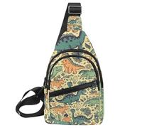 Crossbody Bags for Women Men Dinosaur Sling Bag Bakpack Casual Chest Bag with Convertible Shoulder Strap