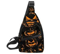Crossbody Bags for Women Men Pumpkin Helloween 5 Sling Bag Bakpack Casual Chest Bag with Convertible Shoulder Strap