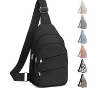 Crossbody Bags for Women, Sling Bag for Men, Small Hiking Backpack Anti Theft Lightweight for Outdoors Travel, Black, L, Crossbody Bag