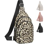 Crossbody Bags for Women, Sling Bag for Men, Small Hiking Backpack Anti Theft Lightweight for Outdoors Travel, Leopard Print, L, Crossbody Bag