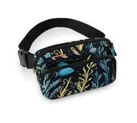 Crossbody Bags for Women Small Fish on The Bottom of The Sea Printed Fanny Packs Crossbody with Adjustable Strap, style, 20x13cm, Fanny Packs