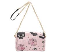 Crossbody Bags For Women Small Vegan Leather Casual Purse Zip Handbag For Travel Skulls Pumpkins