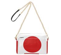 Crossbody Bags For Women Small Vegan Leather Handbag Waterproof Shoulder Bag For Travel, 1-Flag Japan Illustration, 9.6" x 3.3" x 6.3"