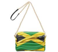 Crossbody Bags For Women Small Vegan Leather Purse Bag Waterproof Shoulder Handbag For Travel, Jamaica Flag Silk3d Illustration, 9.6" x 3.3" x 6.3"