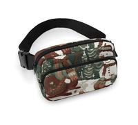 Crossbody Bags for Women Snowman Playing with Reindeer Printed Fanny Packs Crossbody with Adjustable Strap, style, 20x13cm, Fanny Packs