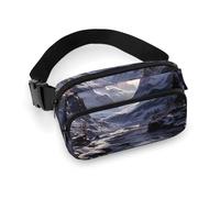 Crossbody Bags for Women Snowy Mountains And Lakes Printed Fanny Packs Crossbody with Adjustable Strap, style, 20x13cm, Fanny Packs