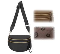 Crossbody Bags For Women, Solid Color Large Capacity Crossbody Waist Bag, Adjustable Shoulder Strap, Black, 12.2×5.51×8.54 inches, Bag