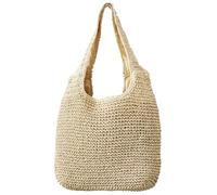 Crossbody Bags For Women Straw Casual Large-Capacity Straw Shoulder Wicker Woven Ladies Handmade Beach Rattan Female Messenger Large Totes(Beige)