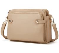 Crossbody Bags for Women Three-Layer Shoulder Bag Vegan Leather Multiple Compartments Handbag Purses Satchel Hobo Clutch 2024, Trench, 10.2" x 2.8" x 7.9"