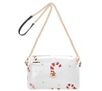 Crossbody Bags For Women Vegan Leather Purse For Teens Zip Shoulder Hand Bags Christmas Candy Canes