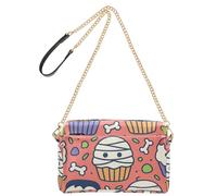 Crossbody Bags For Women Vegan Leather Purses Cross Body Bag Zip Shoulder Handbags Halloween Monster Cupcake Treats