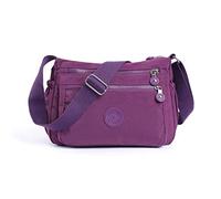 Crossbody Bags for Women Waterproof Tote Bag Casual Nylon Purse Handbag RFID Lightweight Messenger Bag, Purple