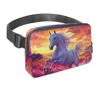 Crossbody Belt Bag for Women Men, Growing Wolf Fanny Packs with Zipper Pockets,Waterproof Waist Packs with Adjustable Strap for Workout Running Traveling Hiking, Multicolor 4, One Size