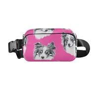 Crossbody Belt Bag Waist Bags Fanny Pack Croose Body Purse for Running, Funny Shetland Sheepdog Dogs Hot Pink, Color01, One Size