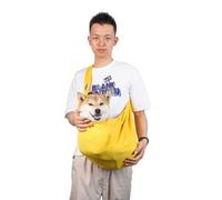 Crossbody Breathable Dog Folding Pet Bag Large Capacity Pet Supplies Portable Cat Bag for Going Out(Yellow)