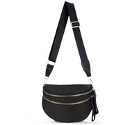 Crossbody Bum Bags for Women,Trendy Summer Nylon Large Capacity Cross Body Bag Purses for Women 2025 with Adjustable Strap(Black)