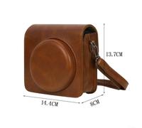 Crossbody Camera Cover for Instax SQ1 SQ40 PU(Brown) | Exact dimensions 14.4x8x13.7cm, spacious interior, stores camera and extra film packs