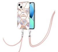Crossbody Case for iPhone 16 Pro Max Marble Case, Slim Luxury Stylish Glitter Glossy Soft TPU Silicone Lanyard Cord Rubber Gel Shockproof Protective Bumper Cover for iPhone 16 Pro Max Purple