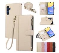 Crossbody Case for OPPO Reno 8 Pro 5G, Zipper Lanyard Shockproof PU Leather Wallet Book Protective Phone Cover with Card Holder and Magnetic Closure for OPPO Reno 8 Pro 5G,Khaki