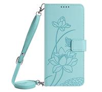 Crossbody Case for Samsung Galaxy A05S 4G, Lotus Shockproof Flip Wallet Phone Case with Card Holders Crossbody Strap Premium Leather Magnetic Protective Cover for Samsung Galaxy A05S 4G,green