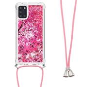 Crossbody Case for Xiaomi Redmi Note 14 Pro 5G, 3D Glitter Quicksand Flowing Liquid Bling Sparkle Cute Clear Transparent TPU Lanyard Cord Gel Silicone Shockproof Cover Protective Case for Girls Women
