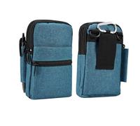 Crossbody Cell Phone Bag for Men & Women, Cellphone Belt Clip Holster Men, Large Capacity Smartphone Belt Loop Case Shoulder Sling Pouch Fanny Waist Pack with Pen Holder for iPhone 15 14 Pro Max, Blue
