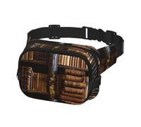 Crossbody Fanny Pack for Men Women Old Books in Library Belt Bag with Adjustable Strap