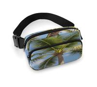 Crossbody Fanny Pack for Women Men,Coconut Tree Print Sports Waist Bag,Fashion Waist Packs Bag with Adjustable Strap