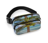 Crossbody Fanny Pack for Women Men,Coconut Tree Print Sports Waist Bag,Fashion Waist Packs Bag with Adjustable Strap