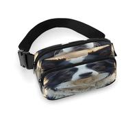 Crossbody Fanny Pack for Women Men,Cute Border Collie Print Sports Waist Bag,Fashion Waist Packs Bag with Adjustable Strap