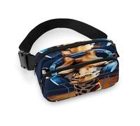 Crossbody Fanny Pack for Women Men,Giraffe Wearing Headphones Print Sports Waist Bag,Fashion Waist Packs Bag with Adjustable Strap