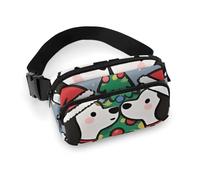Crossbody Fanny Pack for Women Men Intimate Puppy Waist Pack Sports Belt Bag Large Waist Bag with Adjustable Strap Fashion Hip Bum Bag for Workout Running Traveling, white, 7.9x5.1 Inches