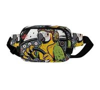 Crossbody Fanny Pack for Women Men, Lightweight Waist Pack Crossbody Bag with 2 Zipper Pockets, Adjustable Strap, Funny Pets Belt Bag Phone Pouch for Running Hiking Travel