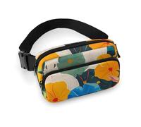Crossbody Fanny Pack for Women Men Playful Art Style Waist Pack Sports Belt Bag Large Waist Bag with Adjustable Strap Fashion Hip Bum Bag for Workout Running Traveling, white, 7.9x5.1 Inches