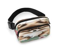 Crossbody Fanny Pack for Women Men,Pomeranians Puppies Print Sports Waist Bag,Fashion Waist Packs Bag with Adjustable Strap