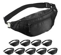 Crossbody Fanny Pack Large Capacity Waist Bag with Hidden Zipper Pockets Adjustable Strap Fanny Packs Waterproof Oxford Cloth Travel Belt Bag for Outdoor Shopping Travel Men Women,Black, Black, Casual