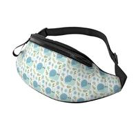 Crossbody Fanny Packs for Women Men - Blue Green Snail Leaves Running Belt Bag Travel Waist Bag for Women Men
