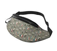 Crossbody Fanny Packs for Women Men - france Stamp Pattern Running Belt Bag Travel Waist Bag for Women Men