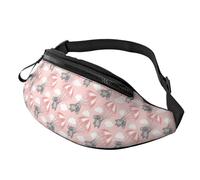 Crossbody Fanny Packs for Women Men - Pink Parachute Gray Koala Travel Belt Bag Running Waist Bag for Women Men