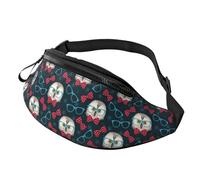 Crossbody Fanny Packs for Women Men - Red Bow Blue Glasses Owl Running Belt Bag Travel Waist Bag for Women Men
