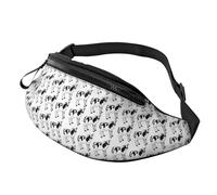 Crossbody Fanny Packs for Women Men - Simple Draw Cartoon Black Cow Running Belt Bag Travel Waist Bag for Women Men