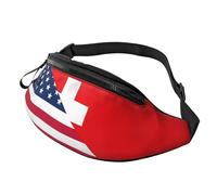 Crossbody Fanny Packs for Women Men - USA Switzerland Running Waist Bag Travel Belt Bag for Women Men