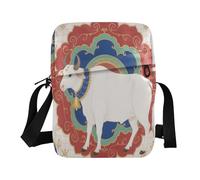 crossbody messenger bag over the shoulder bags for men Womens Cross Body Purse Adjustable Strap for Casual Casual- Indian White Cow